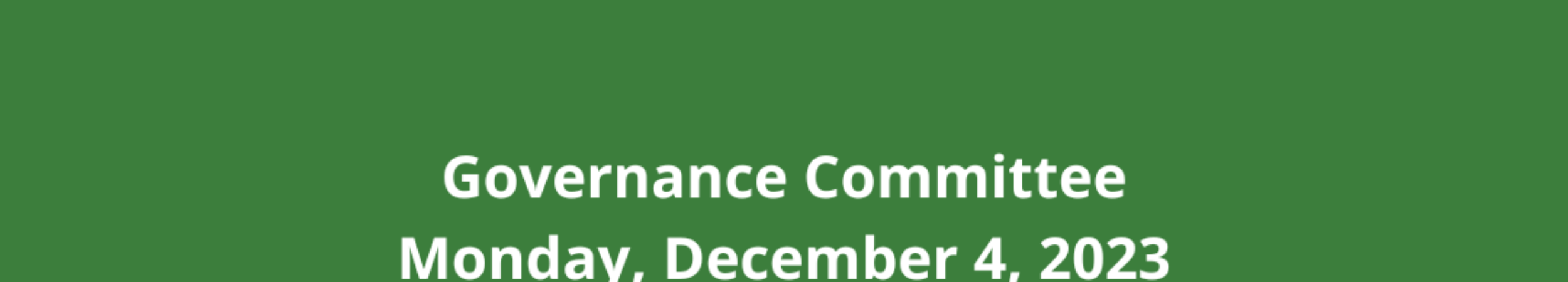 Governance Committee Meeting
